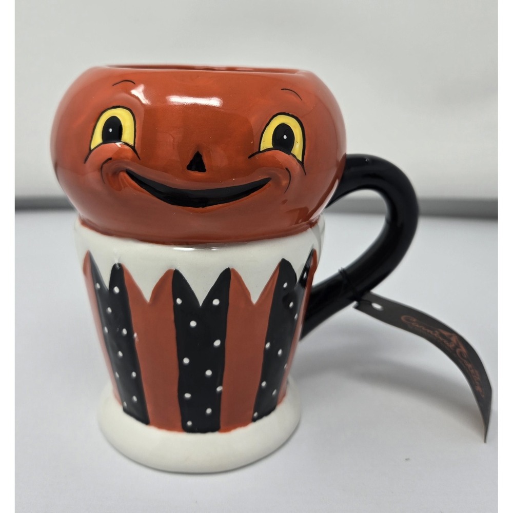 Johanna Parker Carnival Cottage Halloween Pumpkin Jack O Lantern Mug Cup‎